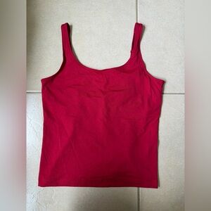 Chicos Top Womens 1 US Medium Sleeveless Tank Adjustable Cami Travel Knit Red